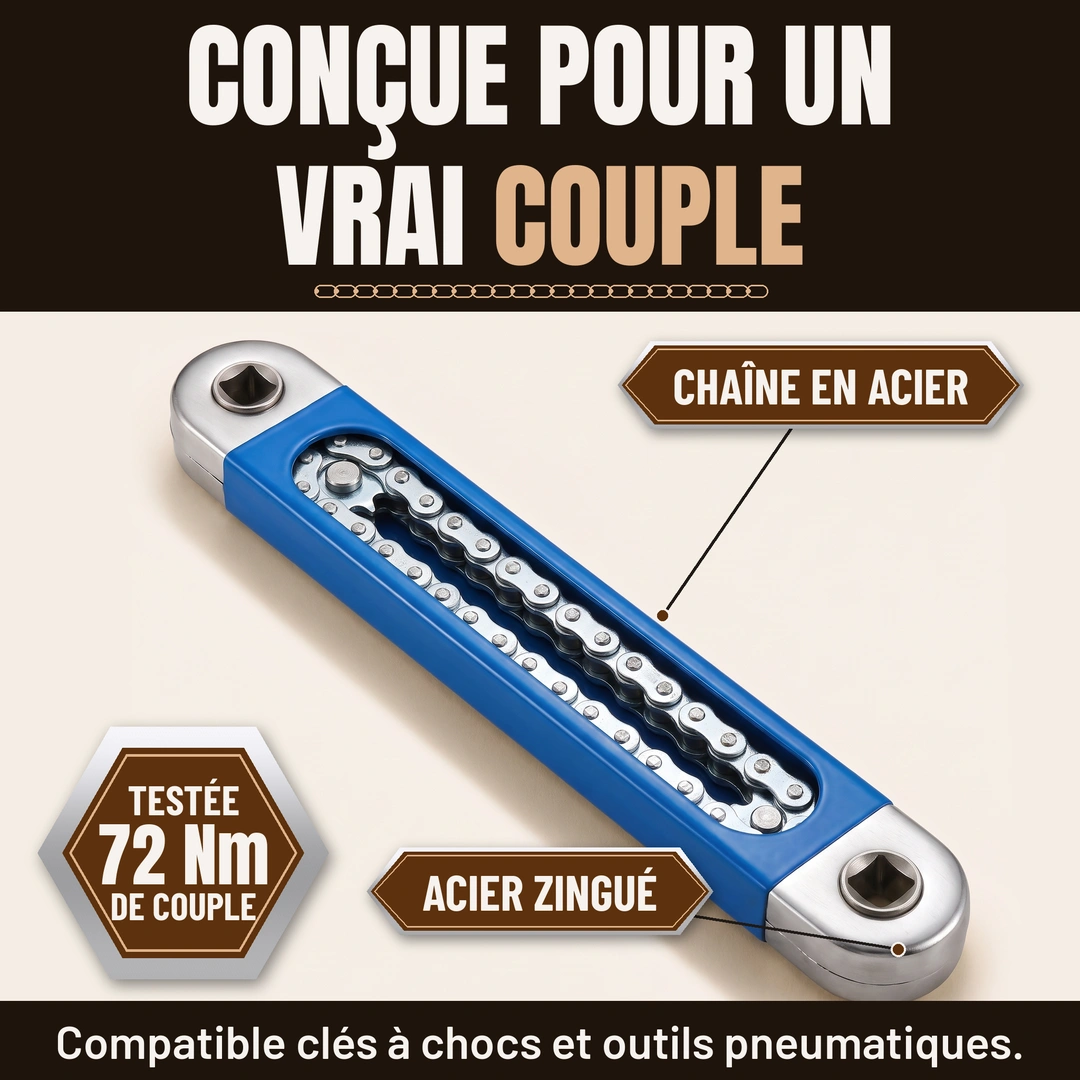 Conçue pour un vrai couple, testée jusqu'à 72 Nm