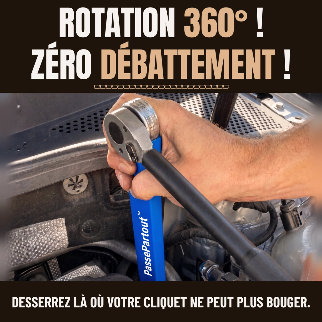 Rotation 360 degrés, zéro débattement
