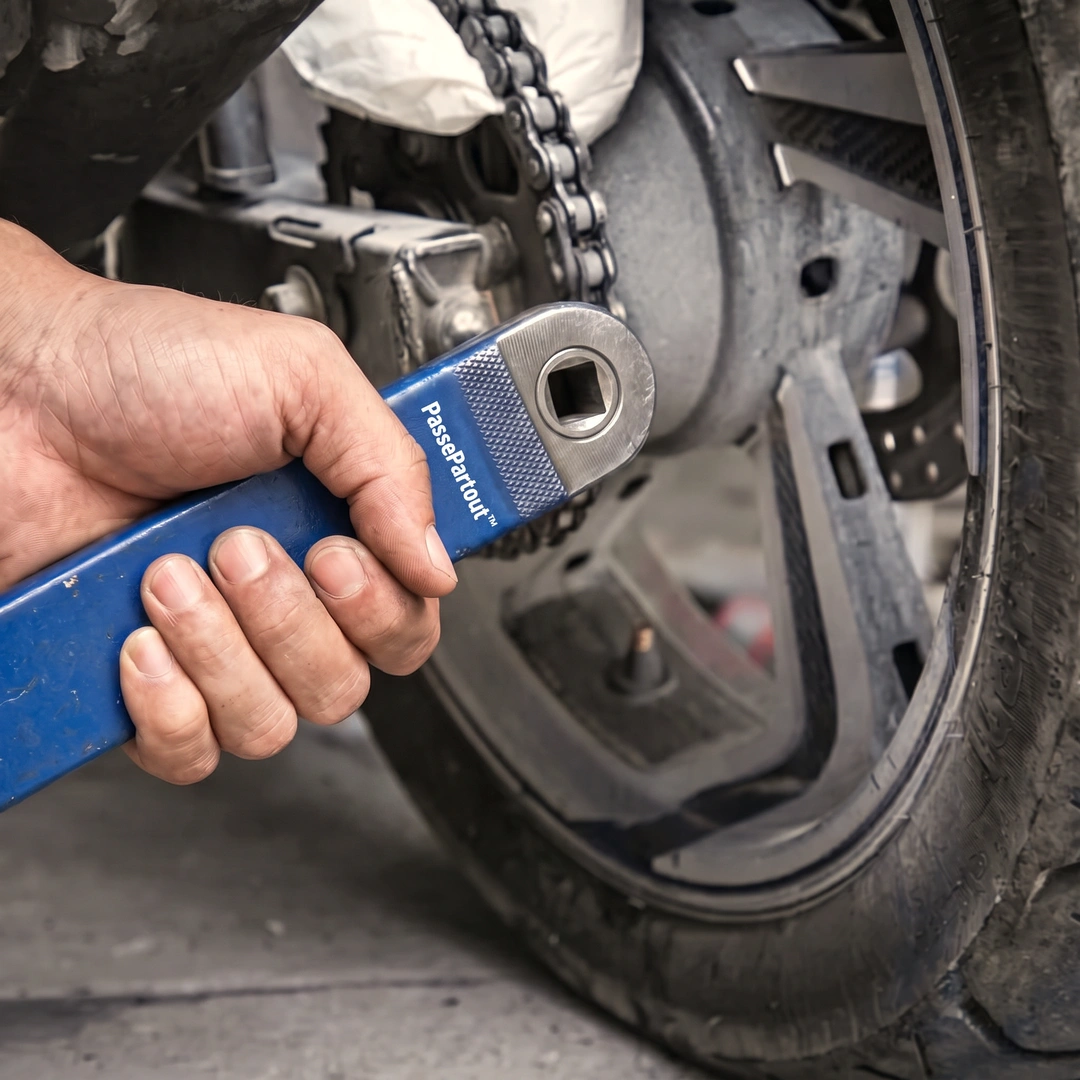 Rallonge sur la couronne d'une moto